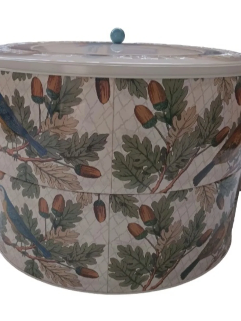 John Derian Double Pie Carrier | Stamped Metal | Bird & Leaf Design